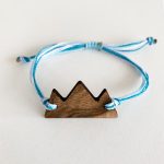 Bracelet | Triglav | Walnut Wood and Threads | Turquoise