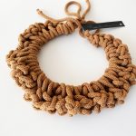 Ogrlica | Bombažne niti | Nežna | Rjava - slika 2