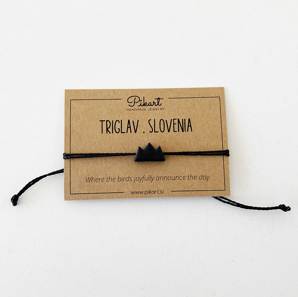 Bracelet_Triglav Slovenia polymer black Bracelet | Triglav Slovenia | Polymer Clay | Black - Image 1