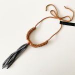 Necklace | Cotton Threads & Copper | Brown & Grey