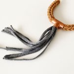 Necklace | Cotton Threads & Copper | Brown & Grey - Image 2