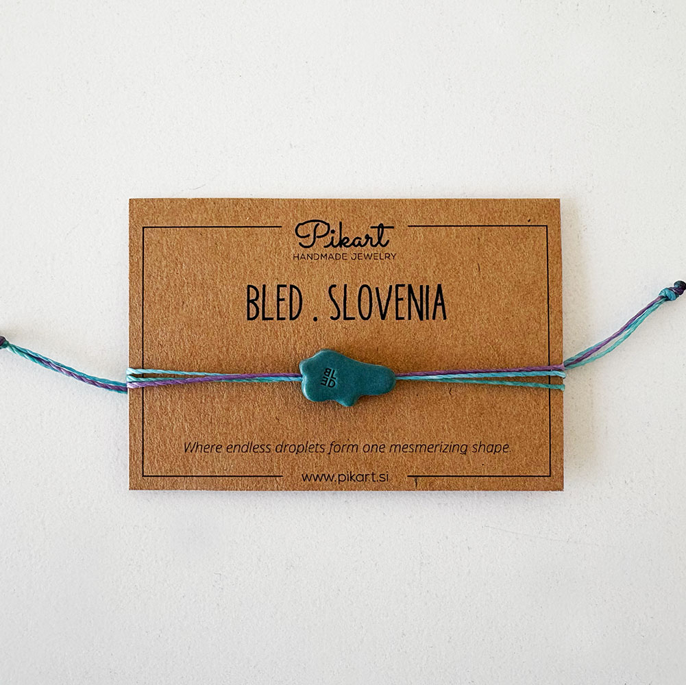 OUTBASE Pikart BLED Slovenia bracelet green 152 Zapestnica | BLED Slovenia | Polimerna glina | Petrol zelena - slika 1
