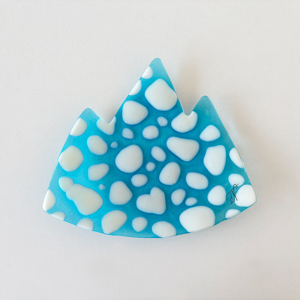 Outbase Glass Art kroznicek moder Krožniček | Triglav | Taljeno steklo | Moder in bel - slika 1